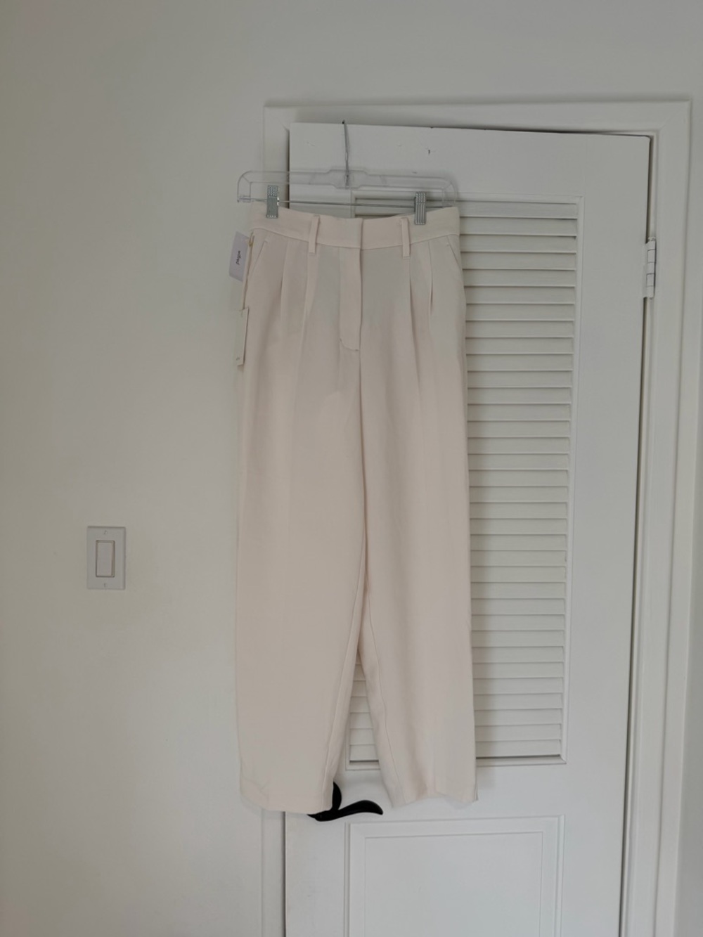 Aritzia Soft Cream Pleated Trousers size 2